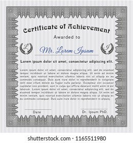 Grey Classic Certificate template. Sophisticated design. With guilloche pattern. Customizable, Easy to edit and change colors. 