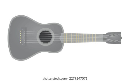 Grey classic guitar. vector illustration