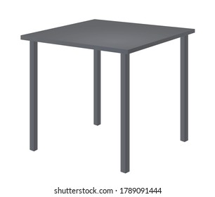 Mesa casera clásica gris. ilustración vectorial
