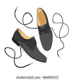 Grey classic shoe. vector