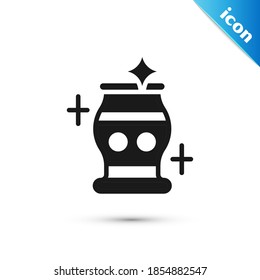 Grey Clean vase icon isolated on white background.  Vector