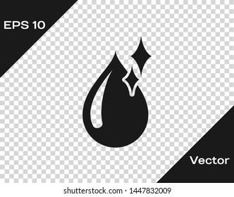 Grey Clean water drop icon isolated on transparent background.  Vector Illustration