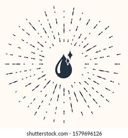 Grey Clean water drop icon isolated on beige background. Abstract circle random dots. Vector Illustration