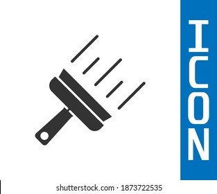 Grey Cleaning service with of rubber cleaner for windows icon isolated on white background. Squeegee, scraper, wiper.  Vector