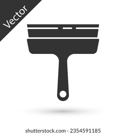 Grey Cleaning service with of rubber cleaner for windows icon isolated on white background. Squeegee, scraper, wiper.  Vector Illustration