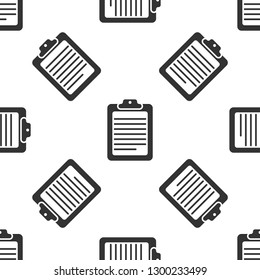 Grey Clipboard with document icon isolated seamless pattern on white background. Vector Illustration