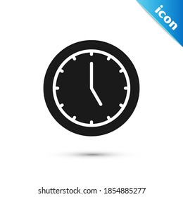Grey Clock icon isolated on white background. Time symbol.  Vector
