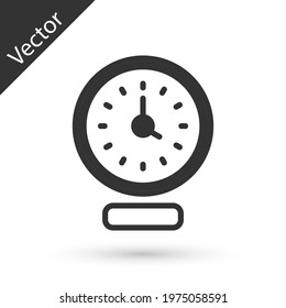 Grey Clock icon isolated on white background. Time symbol.  Vector