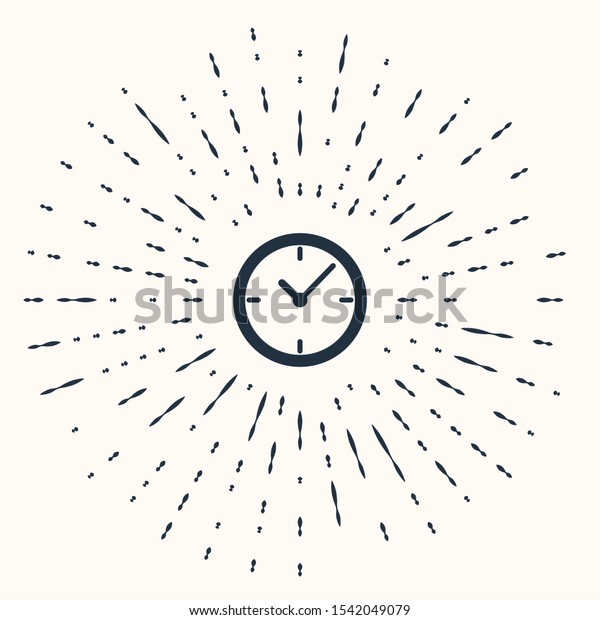 Grey Clock Icon Isolated On Beige Stock Vector Royalty Free