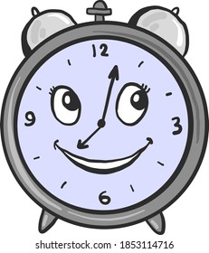 Grey clock, illustration, vector on white background