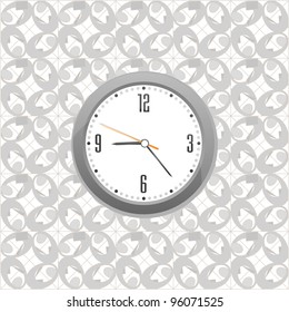grey clock on wall pattern style background