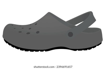 Grey  clogs shoes. vector illustration