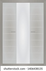 Grey closed closet. vector illustration