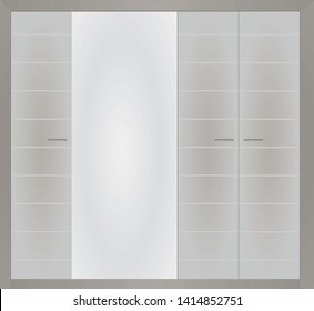 Grey closed closet. vector illustration