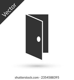 Grey Closed door icon isolated on white background.  Vector