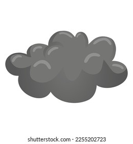 Grey Cloud Dark Cloud Vector Flat Design Illustration 