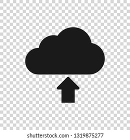 Grey Cloud download icon isolated on transparent background. Vector Illustration