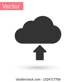 Grey Cloud download icon isolated on white background. Vector Illustration