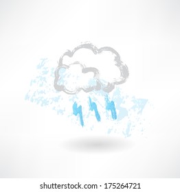 grey cloud grunge icon