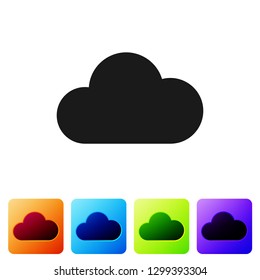 Grey Cloud icon isolated on white background. Set icon in color square buttons. Vector Illustration