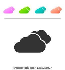 Grey Cloud icon isolated on white background. Set icon in color buttons. Vector Illustration
