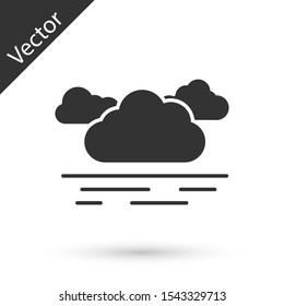 Grey Cloud icon isolated on white background.  Vector Illustration
