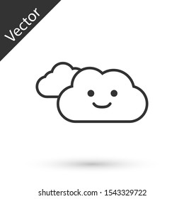 Grey Cloud icon isolated on white background.  Vector Illustration