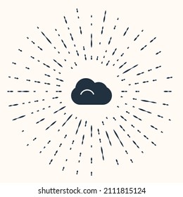 Grey Cloud icon isolated on beige background. Abstract circle random dots. Vector Illustration