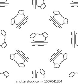 Grey Cloud icon isolated seamless pattern on white background.  Vector Illustration