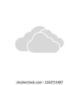 Grey cloud icon vector.  Modern weather icon.  Flat vector symbols.