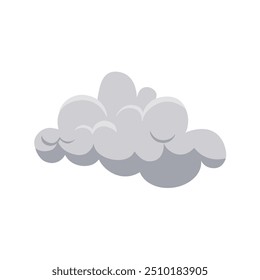 Nube gris aislada sobre fondo blanco. Lluvia trueno cielo nublado. Concepto de Clima, verano u otoño. Ilustración vectorial