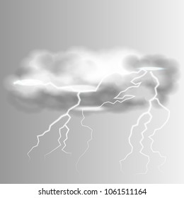 Grey cloud with lightning