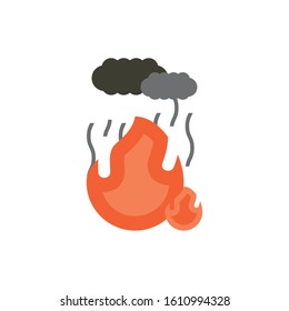 grey clouds and flame design, Pollution factory environment dirty danger industry plant chemical and toxic theme Vector illustration