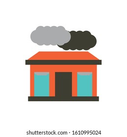 Grey clouds and house design, Pollution factory environment dirty danger industry plant chemical and toxic theme Vector illustration