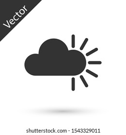 Grey Cloudy icon isolated on white background.  Vector Illustration