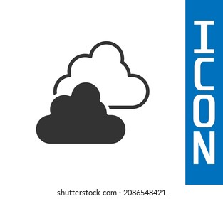 Icono del clima gris nublado aislado en fondo blanco.  Vector
