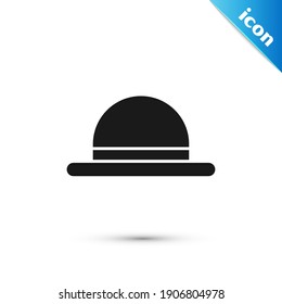 Grey Clown hat icon isolated on white background. Bowler hat.  Vector