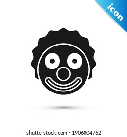 Icono de la cabeza de Payaso gris aislado en fondo blanco.  Vector