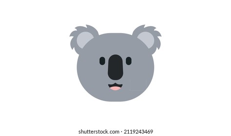 Cabeza de coala gris, ilustración, vector sobre un fondo blanco.