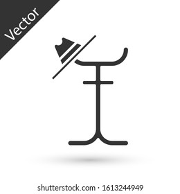 Grey Coat stand icon isolated on white background.  Vector Illustration