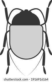 Cucaracha gris, ilustración, vector sobre fondo blanco.