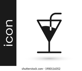 Grey Cocktail icon isolated on white background.  Vector Illustration