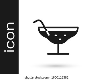 Grey Cocktail icon isolated on white background.  Vector Illustration
