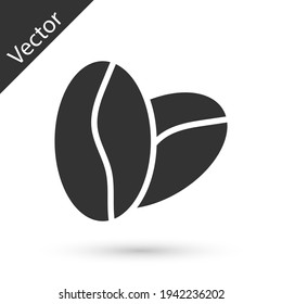 Grey Coffee beans icon isolated on white background. Vector