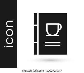 Grey Coffee book icon isolated on white background.  Vector Illustration
