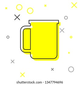 Grey Coffee cup flat line icon isolated on white background. Tea cup. Hot drink coffee. Vector Illustration