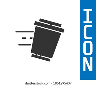 Grey Coffee cup to go icon isolated on white background.  Vector