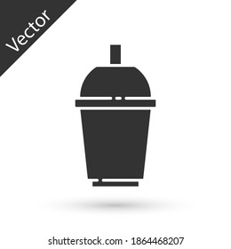 Copa de café gris para ir icono aislado en fondo blanco. Vector.