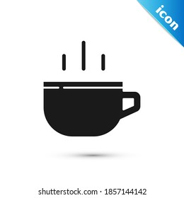 Grey Coffee cup icon isolated on white background. Tea cup. Hot drink coffee.  Vector
