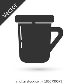 Grey Coffee cup icon isolated on white background. Tea cup. Hot drink coffee. Vector.